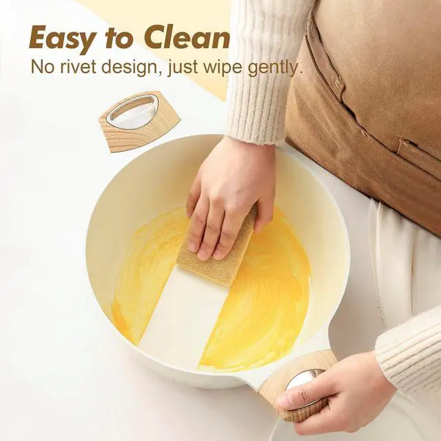 Alt view image 5 of 7 - SENSARTE Ceramic Cookware Sets, Pots and Pans Set Non stick, 14-Piece Induction Cookware, Non toxic Healthy Non Stick Kitchen Cooking Set, with Frying Pans Set, PFAS PTFE PFOA PFOS Free