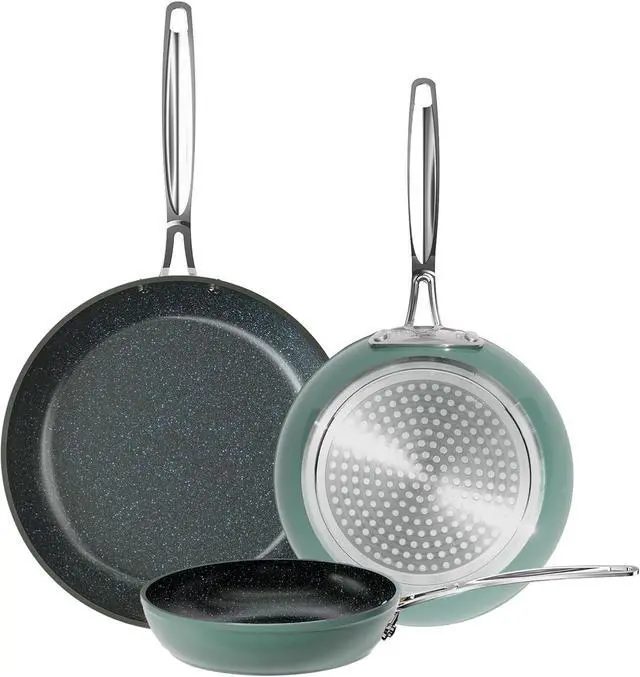 Main image of Nuwave 3-Piece Fry Pan Set, 8, 10, 12 Forged Lightweight, G10 Healthy Duralon Blue Ceramic Ultra Non-Stick, Induction-Ready & Works on All Cooktops, Ergonomic Stay-Cool Handles