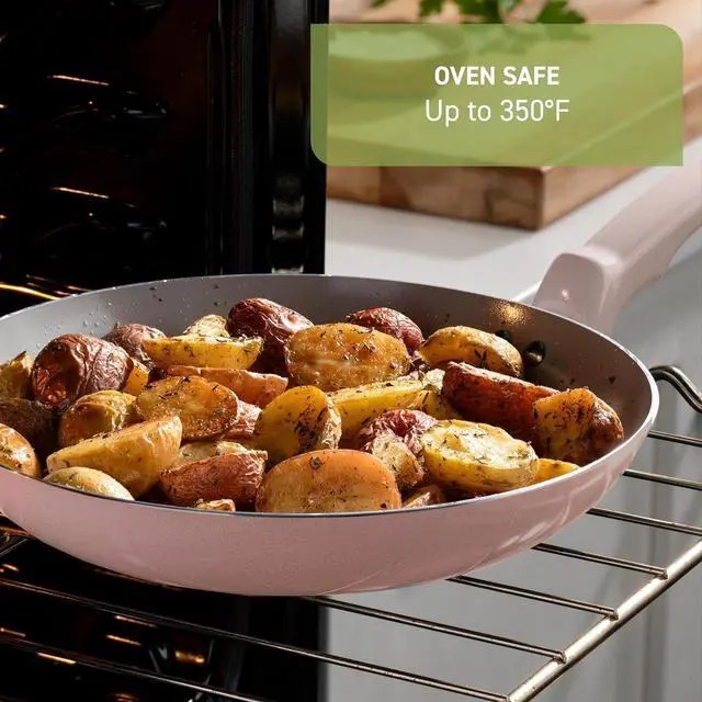 Alt view image 7 of 7 - T-Fal Refresh Ceramic Nonstick Cookware Set, 12-Piece Ceramic Pots and Pans Set, Includes Stockpot, Griddle, Frying Pans, Utensils, Moon Grey