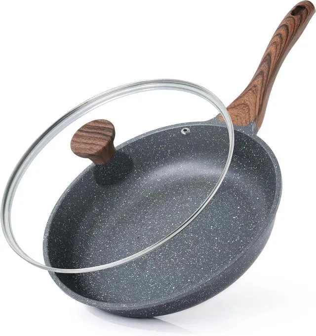 Main image of SENSARTE Nonstick Frying Pan Skillet with Lid, Omelet Pan with Cover, Healthy Cooking Chef's Pan, Kitchen Non Stick Pan, Free of Intentionally Added PFOA (11inch + Glass Lid)