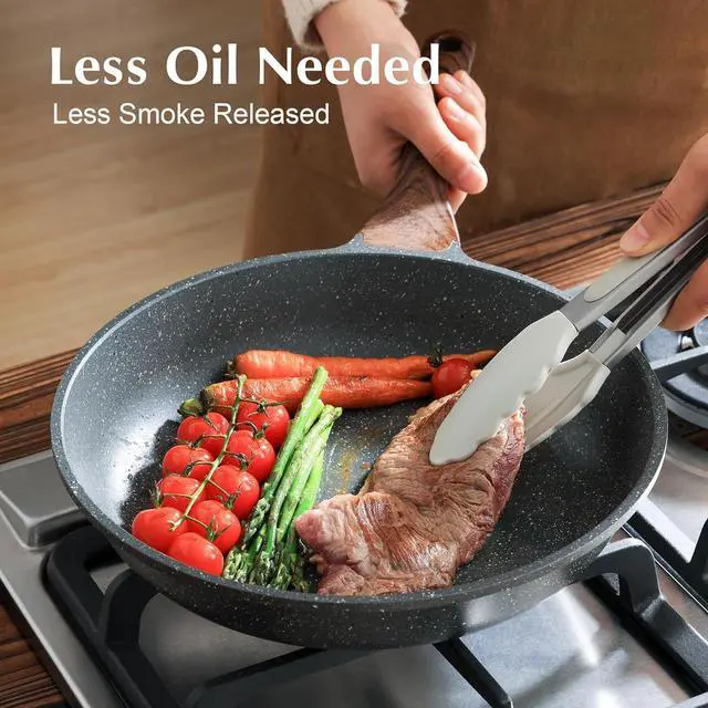 Alt view image 7 of 7 - SENSARTE Nonstick Frying Pan Skillet with Lid, Omelet Pan with Cover, Healthy Cooking Chef's Pan, Kitchen Non Stick Pan, Free of Intentionally Added PFOA (11inch + Glass Lid)