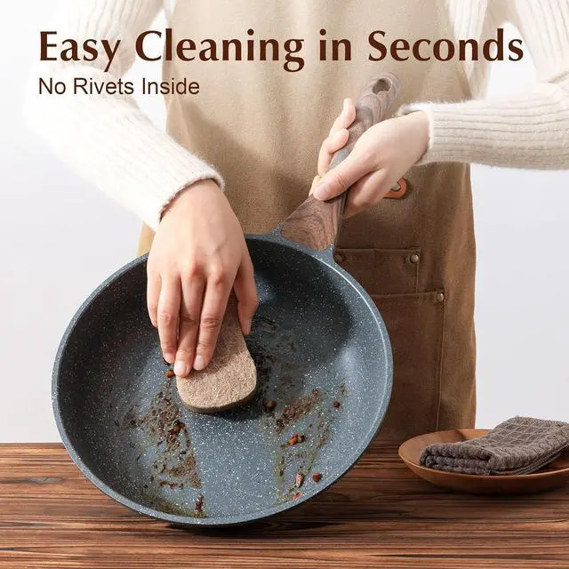 Alt view image 6 of 7 - SENSARTE Nonstick Frying Pan Skillet with Lid, Omelet Pan with Cover, Healthy Cooking Chef's Pan, Kitchen Non Stick Pan, Free of Intentionally Added PFOA (11inch + Glass Lid)