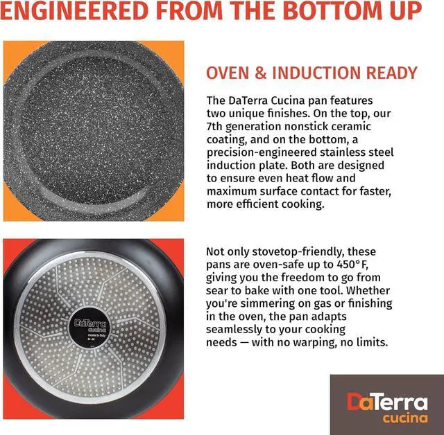 Alt view image 4 of 7 - DaTerra Cucina - 5 Qt Nonstick Ceramic Dutch Oven Pot with Lid  Lightweight Nonstick Pot with Dual Handles, Perfect for Soup, Pasta, Sautéing, Searing, Induction & Stovetop Safe - Black