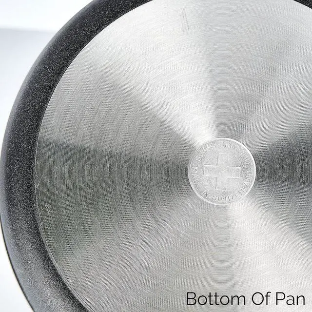 Alt view image 3 of 7 - Swiss Diamond Frying Pans Nonstick with Lid, Features Ergonomic Handle, Nonstick Diamond Coated Aluminum Skillets and Oven Safe Frying Pans with Lids, Cover Included, 9.5 Inch