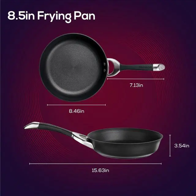 Alt view image 3 of 7 - Circulon Symmetry Hard-Anodized Nonstick Frying Pan, 8.5-Inch, Black