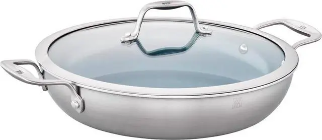 Main image of ZWILLING Spirit 3-ply 4-qt Ceramic Nonstick Braiser, Stainless Steel