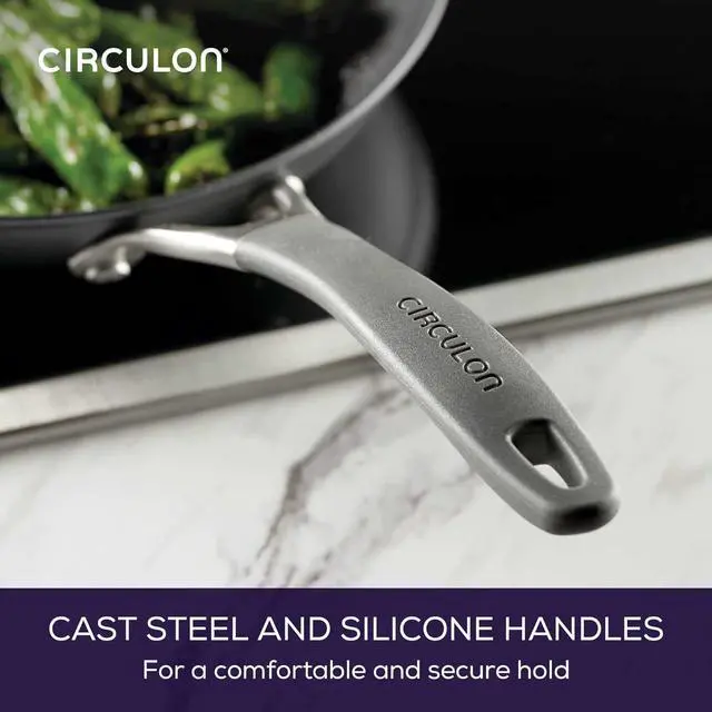 Alt view image 5 of 7 - Circulon A1 Series with ScratchDefense Technology Nonstick Induction Cookware/Pots and Pans Set, 9 Piece, Graphite