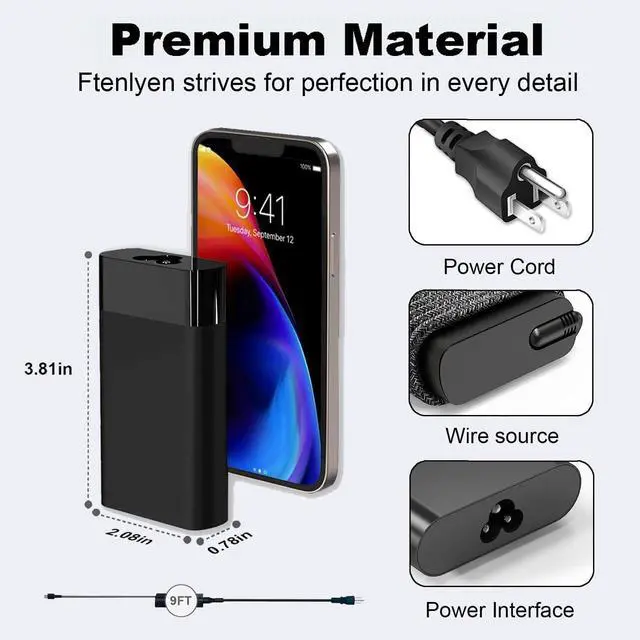Alt view image 4 of 6 - New Slim 65W Laptop Charger USB C Compatible with HP Envy X360, Spectre X360, Elitebook 840 G11 G10, Probook, Chromebook Type C Power Cord Ac Adapter