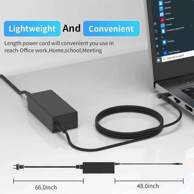 Alt view image 5 of 7 - 45W Charger 741727-001 L25296-011 213349-109 TPN-LA15 Compatible with HP Notebook Stream Pavilion Envy X360 TPN-CA14 r-41013153 L25296-001 L25296-002 L25296-003 Smart Blue tip Laptop Power Adapter