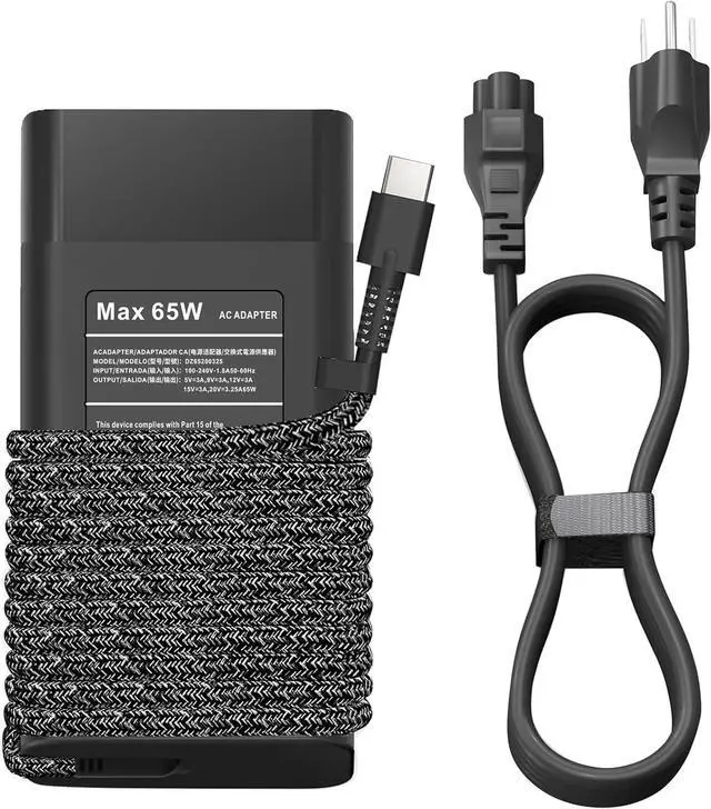 Main image of New Slim 65W USB C Laptop Charger for HP Zbook Firefly G8 G9 Charger 14" G8 14" 16" 15.6 inch Mobile Workstation, Elite Dragonfly, for HP Envy X360 ProBook