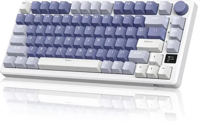 Main image of RK ROYAL KLUDGE M75 Mechanical Keyboard with OLED Smart Display and Volume Knob, 2.4G/USB-C/BT Gasket Mounted 75% Layout Wireless Gaming Keyboard with 81 Keys, RGB Backlit Hot-Swappable Brown Switch