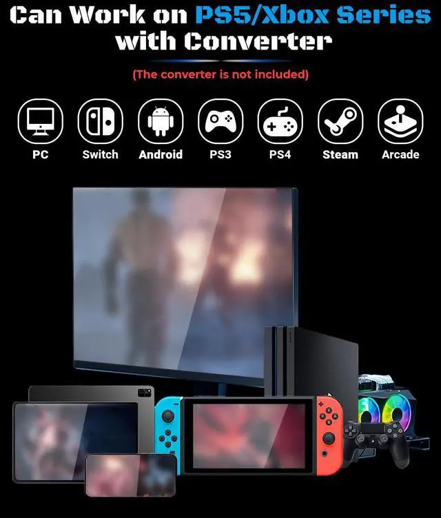 Alt view image 6 of 7 - Sehawei Haute42 16Key All-Button Arcade Controller Gamerfinger with Turbo Functions,Arcade Stick Street Fight Mini Plus Controller for PC/Ps3/Ps4/Switch Game Keyboard-Supports Hot Swap & SOCD