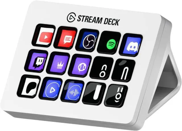 Main image of Elgato Stream Deck MK.2 White  Studio Controller, 15 macro keys, trigger actions in apps and software like OBS, Twitch, YouTube and more, works with Mac and PC