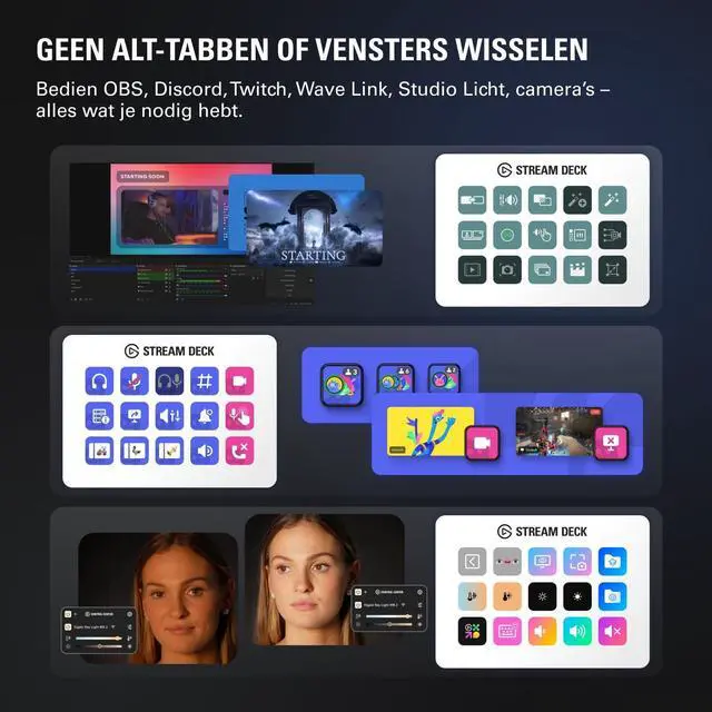 Alt view image 4 of 7 - Elgato Stream Deck MK.2 White  Studio Controller, 15 macro keys, trigger actions in apps and software like OBS, Twitch, YouTube and more, works with Mac and PC