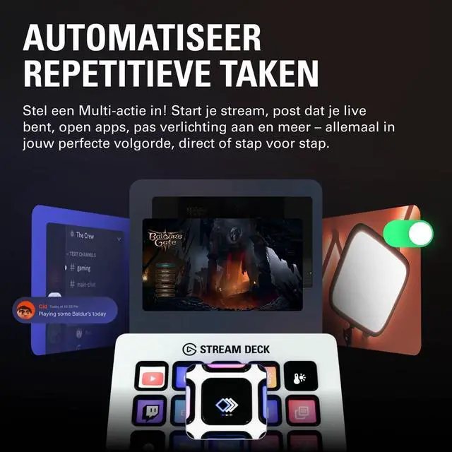 Alt view image 5 of 7 - Elgato Stream Deck MK.2 White  Studio Controller, 15 macro keys, trigger actions in apps and software like OBS, Twitch, YouTube and more, works with Mac and PC