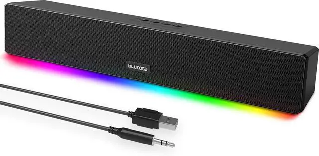 Main image of Computer Speakers, 24W Bluetooth Computer Soundbar, 3.5mm Aux-in Computer Speakers for Desktop Monitor, Computer Sound Bar with Deep Impactful Bass, Gaming Speakers for PC,Laptop,Tablet