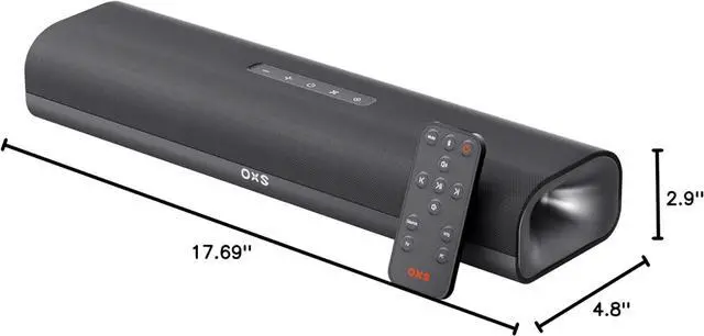 Alt view image 7 of 7 - OXS Thunder Lite PC Gaming Soundbar, Sound Bars for TV with Virtual Surround Sound, 2 Full-Range Drivers, Bass Tube, Compact Design, HDMI/AUX/Optical Compatible, Bluetooth 5.0 Wireless Connection