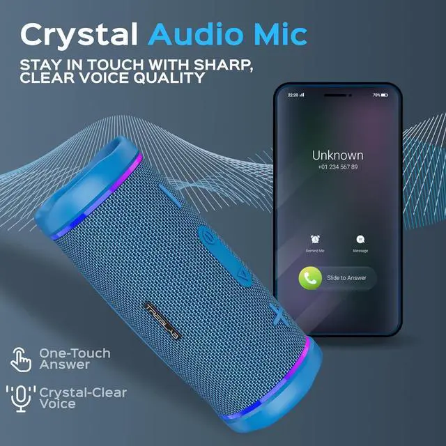 Alt view image 7 of 7 - TREBLAB HD77 - Portable Bluetooth Speaker - Powerful 360° Sound, 30W Audio with Impactful Bass, 20H Battery, IPX6 Waterproof, Shockproof, TWS Stereo, Speaker Bluetooth Wireless for Outdoor, Beach Pool