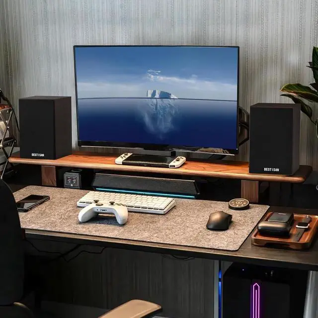 Alt view image 6 of 7 - BESTISAN Bookshelf Speakers, Powered Bluetooth Speakers with RCA Input and Sub Output, Wireless Bluetooth Speakers with 4 Inch Woofer, Wood Grain