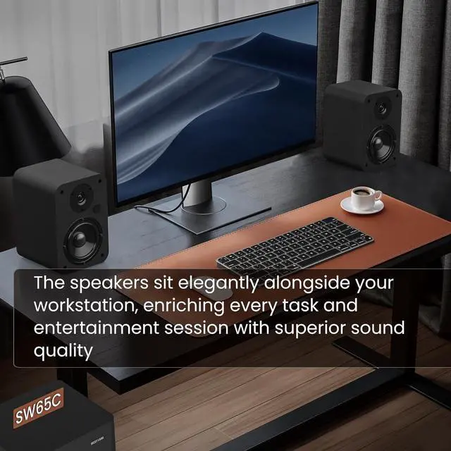 Alt view image 2 of 7 - Bestisan SR04 Bluetooth Bookshelf Speakers for Record Player, Powered Studio Speaker for TV with Sub Out Port, Horn Tweeter and Optical/RCA/BT Inputs
