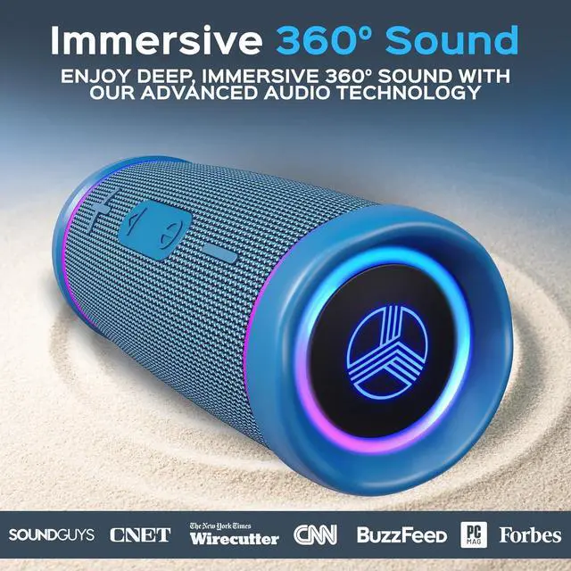 Alt view image 2 of 7 - TREBLAB HD77 - Portable Bluetooth Speaker - Powerful 360° Sound, 30W Audio with Impactful Bass, 20H Battery, IPX6 Waterproof, Shockproof, TWS Stereo, Speaker Bluetooth Wireless for Outdoor, Beach Pool