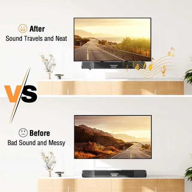 Alt view image 7 of 7 - ELIVED Soundbar Mount Under TV, Sound Bar TV Mounting Bracket with 6.5" Holders Swivel to fit Various Soundbar with/Without Holes, 17.7" Vertical Bracket, 15 Lbs, YD5011