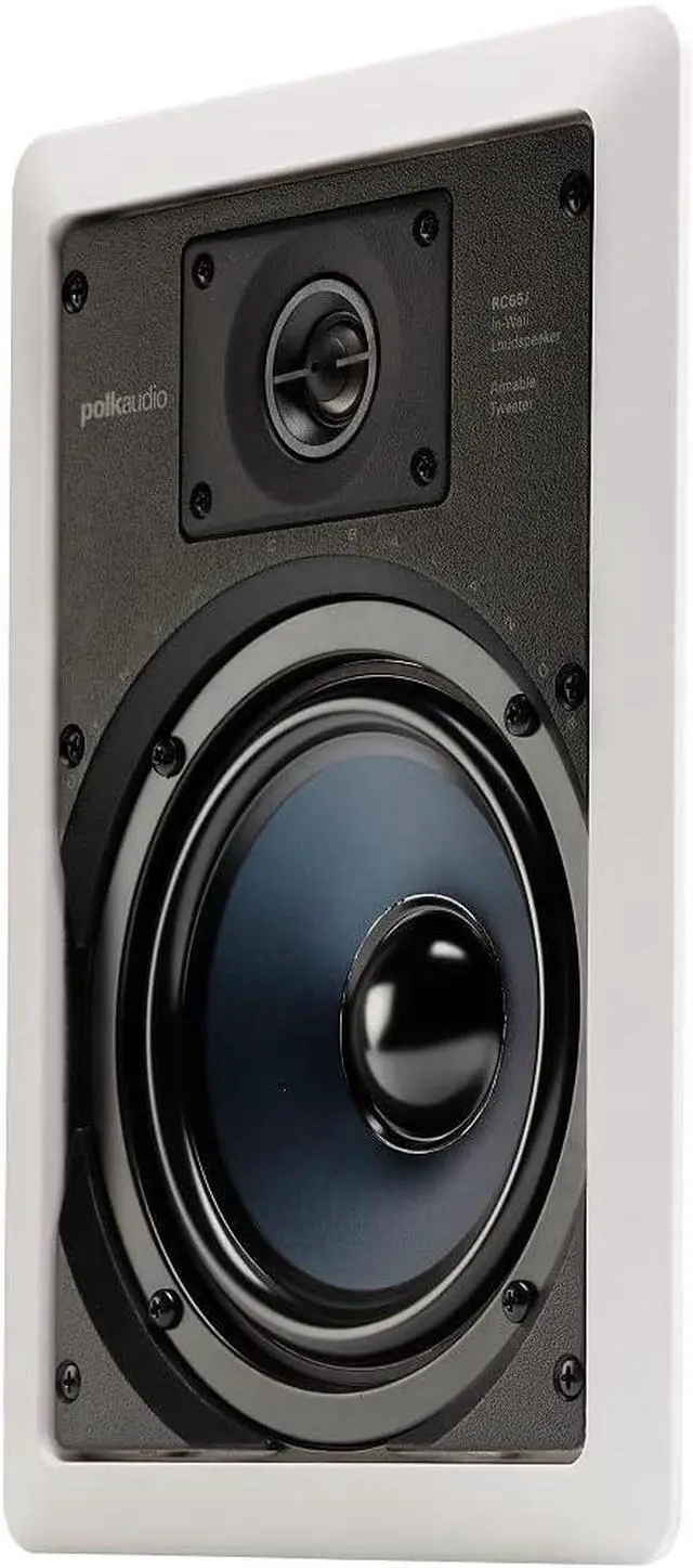 Alt view image 4 of 7 - Polk Audio RC65i 2-Way in-Wall 6.5" Speakers (Pair), Ideal for Damp and Humid Indoor/Outdoor Placement, (White, Paintable Grille)