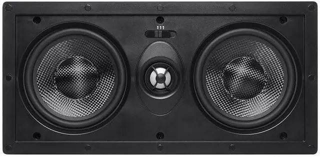 Alt view image 3 of 6 - Monoprice 2-Way Carbon Fiber In-Wall Center Channel Speaker - Dual 5.25 Inch (Single) Easy Install For Home Theater - Alpha Series,Off-White