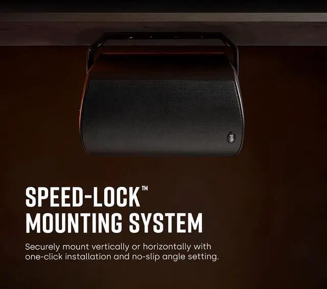 Alt view image 3 of 5 - Polk Audio Atrium 5 Outdoor Speakers with Powerful Bass (Pair, Black), All-Weather Durability, Broad Sound Coverage, Speed-Lock Mounting System