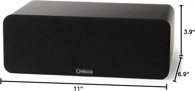 Alt view image 6 of 6 - Micca OoO Slim Center Channel Speaker with 3-Inch Woofers and Silk Tweeter, Thin Design Under 4" Tall, for Desktop Stereo or Home Theater Surround Sound, Wall Mountable, Single, Dark Walnut