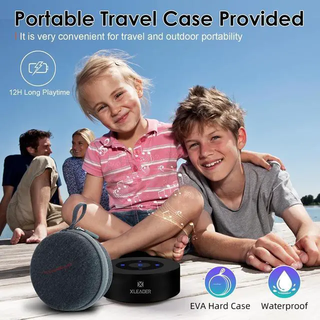 Alt view image 6 of 7 - XLEADER Small Bluetooth Speaker (Travel Case Provided) Portable Wireless, HD Sound&Rich Bass, Touch Design, 12H Playtime, Support Aux Input, Micro SD, Mic, for Laptop PC Office Bathroom, Car, Gifts
