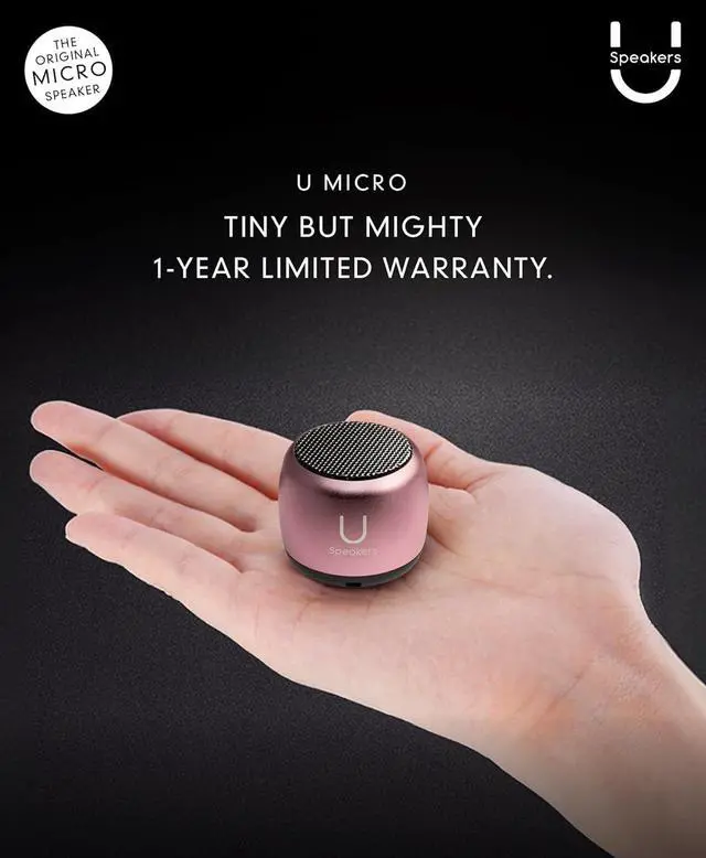 Alt view image 3 of 6 - Fashionit U Micro Bluetooth Speaker | Coin-Sized Speakers Bluetooth Wireless with Built-in Mic & Remote Shutter | Portable Rich Sound for Travel, Shower, Beach | Pink