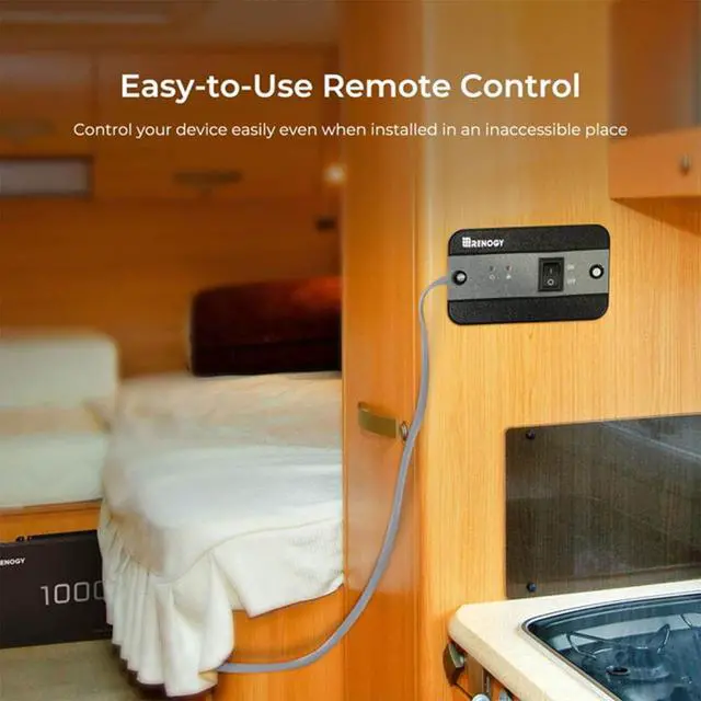 Alt view image 5 of 7 - Renogy 1000W Pure Sine Wave Inverter 12V DC to 120V AC Converter for Home, RV, Truck, Off-Grid Solar Power 110V with Built-in 5V/2.1A USB Port, Hardwire Remote Controller