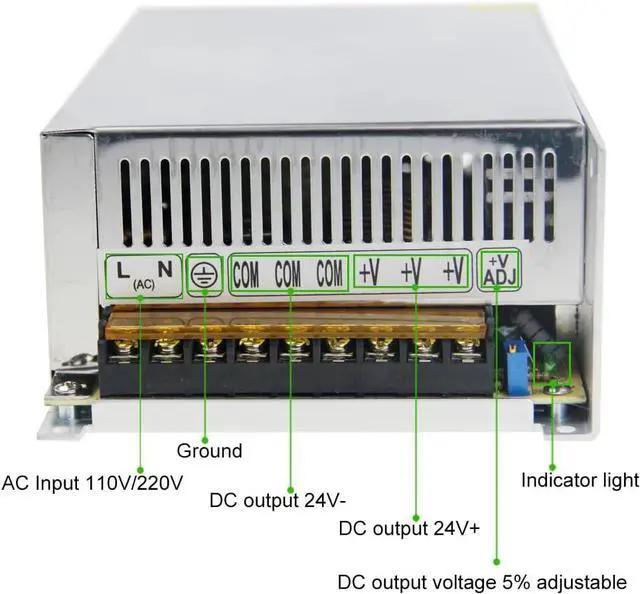 Alt view image 2 of 7 - ALITOVE 24V 25A 600W Power Supply Adapter SMPS Switch Mode Power Supply LED Driver 110V 220V AC to DC 24 Volt 25 Amp 20A Converter Transformer for LED Light CCTV Camera Radio Speaker Amplifier Motor