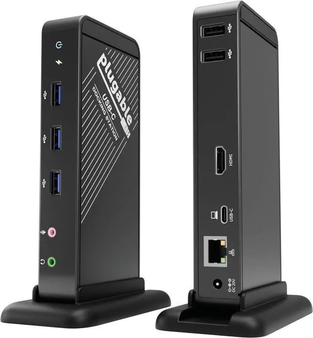 Main image of Plugable USB-C Dock  4K HDMI, 60W Charging, Ethernet, USB 3.0/2.0 Ports  USB-C Docking Station with Power for Windows and Chromebook