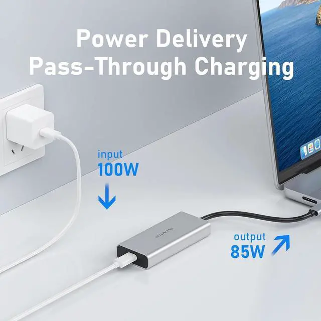 Alt view image 4 of 6 - 5 Port USB C Hub 10Gbps for Laptop, Power Delivery with 100W PD (Not Support Monitor) USB C Hub Multiport Adapter for MacBook
