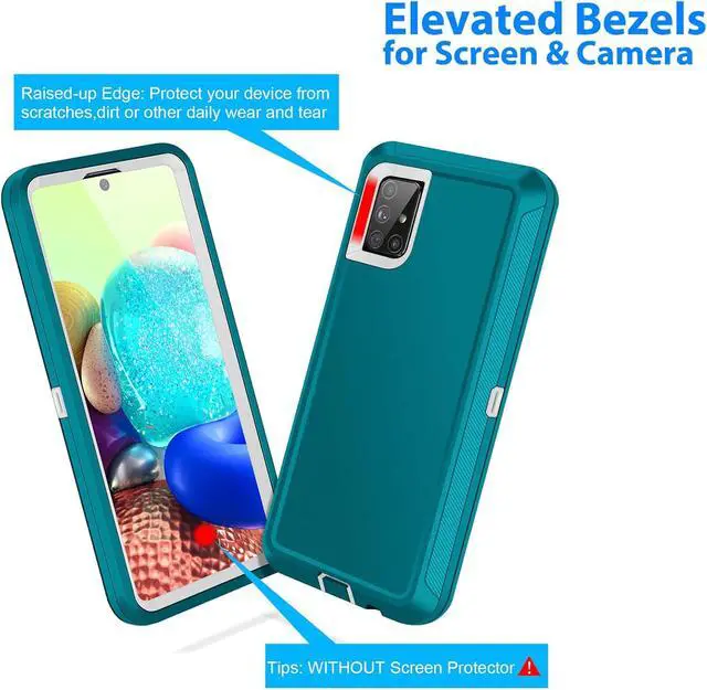 Alt view image 5 of 7 - Jelanry for Samsung A71 5G Case Heavy Duty Protective Shell [Not for A71 5G UW SM-716V] Shockproof Sports Anti-Scratches Cover Non-Slip Bumper Hybrid Phone Case for Samsung Galaxy A71 5G, Mint/White