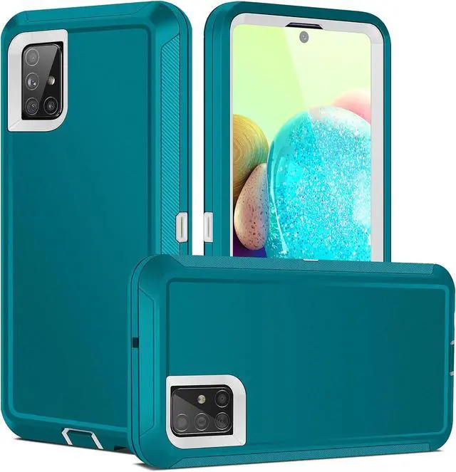 Alt view image 7 of 7 - Jelanry for Samsung A71 5G Case Heavy Duty Protective Shell [Not for A71 5G UW SM-716V] Shockproof Sports Anti-Scratches Cover Non-Slip Bumper Hybrid Phone Case for Samsung Galaxy A71 5G, Mint/White