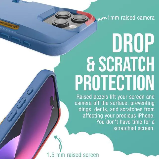 Alt view image 4 of 7 - Smartish® iPhone 15 Pro Wallet Case - Wallet Slayer Vol. 1 [Slim + Protective] Credit Card Holder - Drop Tested Hidden Card Slot Cover Compatible with Apple iPhone 15 Pro - Blues on The Green