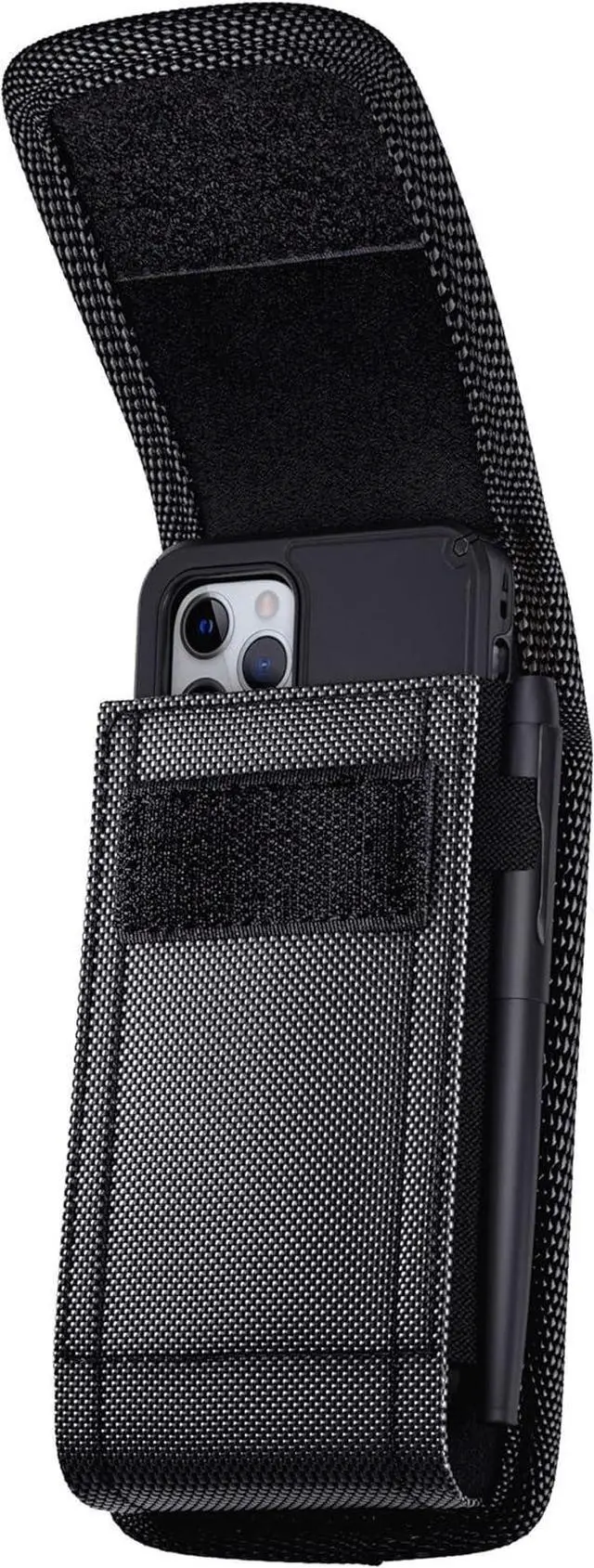 Alt view image 6 of 6 - PiTau Holster for Galaxy S25+ Plus S24+ S23+ 22+ S21+ S20+ S10+ S9+ Plus A20 A50 A51 A52 A53 Cell Phone Belt Case with Clip Pouch Holder Cover (Fits Samsung with Protective Case on) Large Black