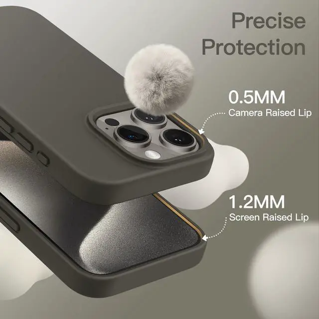 Alt view image 5 of 6 - JETech Silicone Case for iPhone 15 Pro Max 6.7-Inch, Silky-Soft Touch Full-Body Protective Phone Case, Shockproof Cover (Clay)