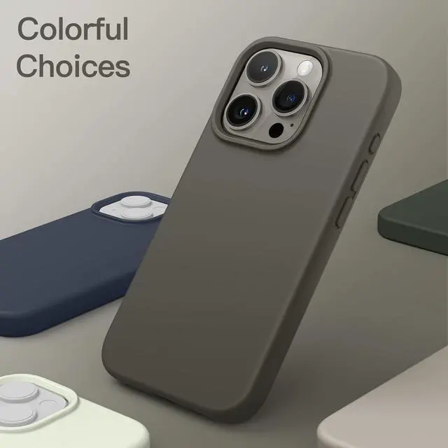 Alt view image 6 of 6 - JETech Silicone Case for iPhone 15 Pro Max 6.7-Inch, Silky-Soft Touch Full-Body Protective Phone Case, Shockproof Cover (Clay)