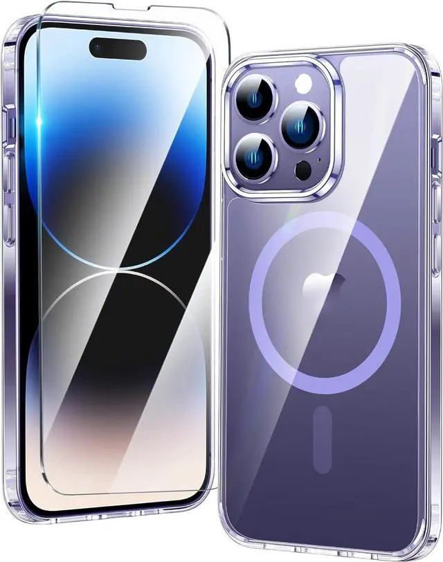 Main image of FNTCASE for iPhone 14 Pro Case: for iPhone 13 Pro Case Clear Magnetic Drop Protective Slim Cases | Transparent Shockproof Thin Anti-Yellowing Cover & Shatterproof Rugged Hard Crystal TPU Phonecase