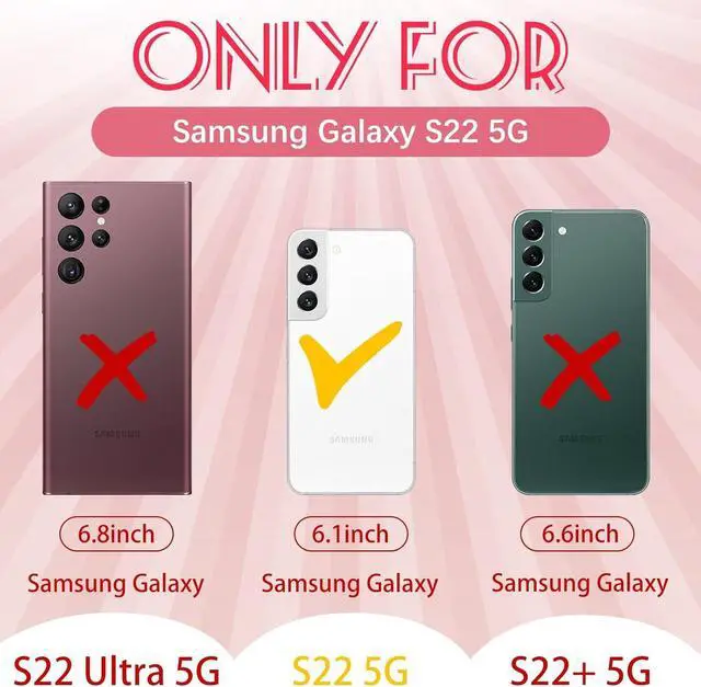 Alt view image 2 of 6 - for Samsung Galaxy S22 Case - Women Cute Girls Phone Cover Cool Aesthetic Unique Design Teen Kawaii Strawberry Heavy Duty Protective Hard Shockproof Military Grade Funda for Galaxy S22