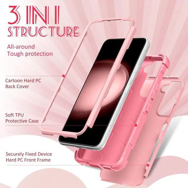 Alt view image 4 of 6 - for Samsung Galaxy S22 Case - Women Cute Girls Phone Cover Cool Aesthetic Unique Design Teen Kawaii Strawberry Heavy Duty Protective Hard Shockproof Military Grade Funda for Galaxy S22