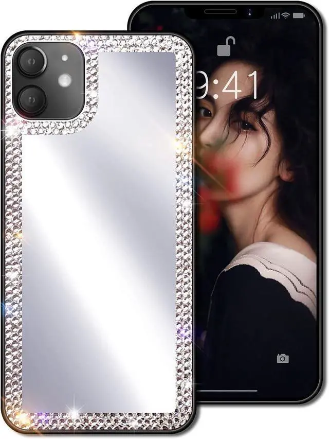 Alt view image 6 of 6 - Cavdycidy iPhone 11 Diamond Mirror Case, Crystal Bling Acrylic Outdoor Makeup Case for Women, Girls Who Love Beauty