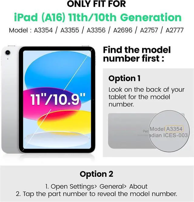 Alt view image 2 of 7 - SEYMAC for iPad (A16) 11th/10th Generation Case 2025/2022 (11/10.9), Sturdy Heavy Duty Full-Body Shockproof Protective Case with Screen Protector, Rotating Stand, Hand/Shoulder Strap, Black