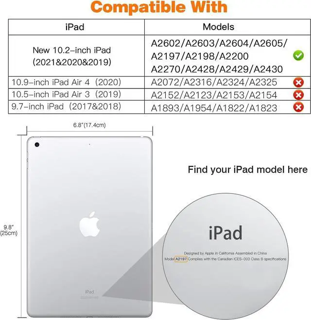 Alt view image 2 of 7 - MoKo for iPad 10.2 Inch Case iPad 9th Generation 2021/ iPad 8th Generation 2020/ iPad 7th Generation 2019, [Heavy Duty] Shockproof Full Body Protective Cover with Built-in Screen Protector, Black