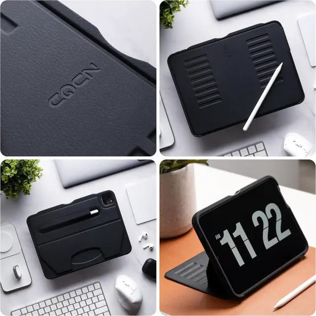 Alt view image 3 of 7 - ZUGU Case iPad Pro 11 Inch Case, 1st/2nd/3rd/4th Generation 2018/2020/2021/2022, Slim Protective Cover, Wireless Apple Pencil Charging, Convenient Magnetic Stand. Sleep/Wake Cover, Stealth Black