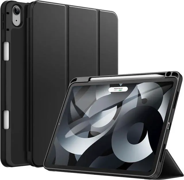 Main image of JETech Case for iPad Air 11-Inch M3/M2 (2025/2024), iPad Air 5/4 (2022/2020 5th/4th Generation 10.9-Inch) with Pencil Holder, Slim Tablet Cover with Soft TPU Back, Auto Wake/Sleep (Black)